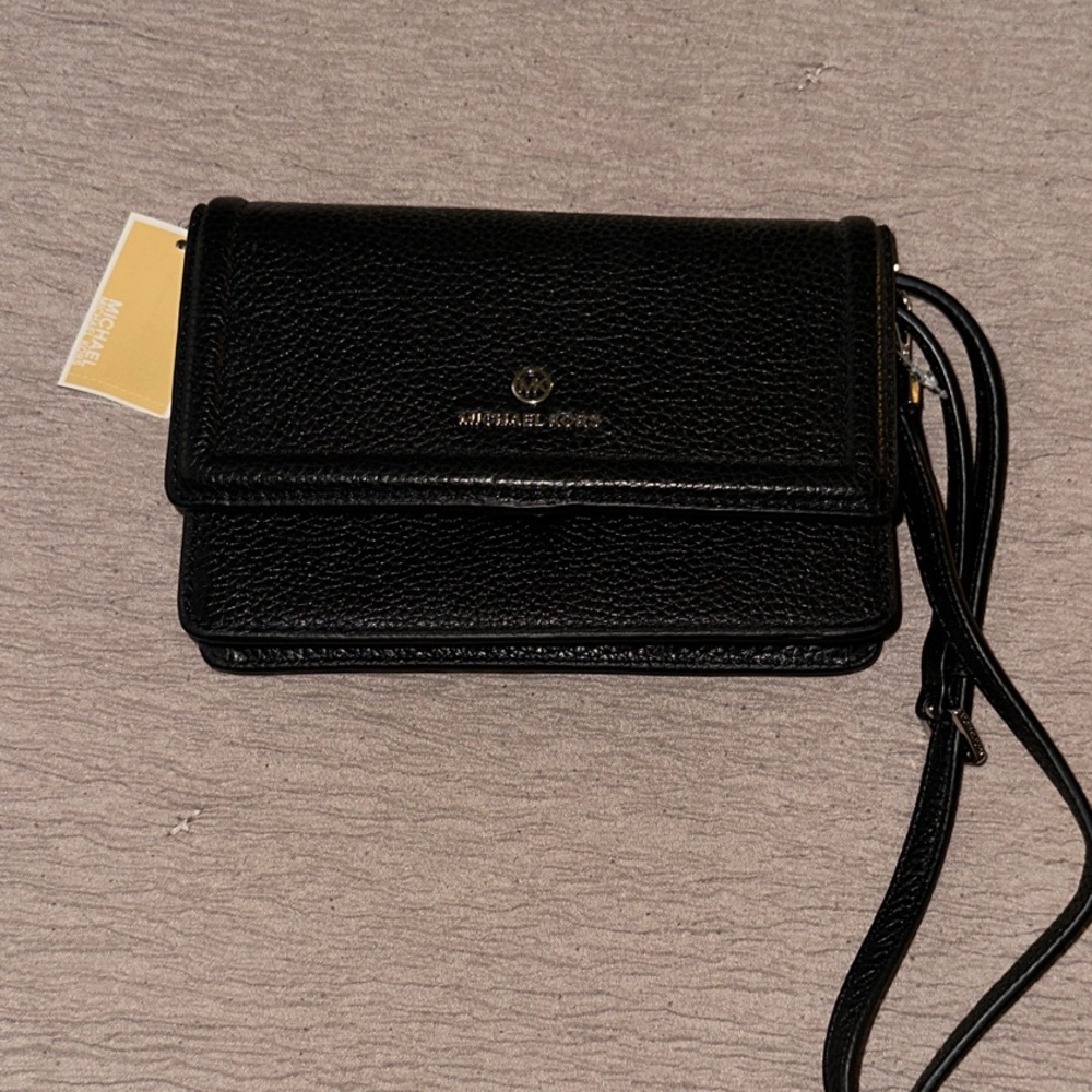 Michael Kors Black Leather Wristlet